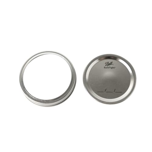 Ball - 64oz Wide Mouth Mason Jars with Lids & Bands 6-Pack Half Gallon Mason Jars Clear Glass for Kitchen Storage & Canning for Herbs, Jelly, Jams, and Spices