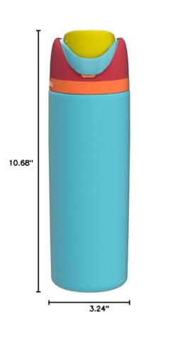 FreeSip Insulated Stainless Steel Water Bottle with Straw for Sports, Travel, and School BPA-Free Sports Water Bottle, 40 oz, Iced Breeze