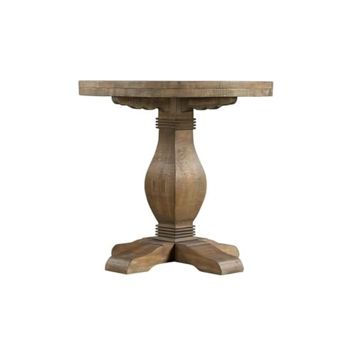 Napa Solid Wood Farmhouse Rustic Round End Side Living Room Table, Nightstand 26" W x 26" D x 25" H