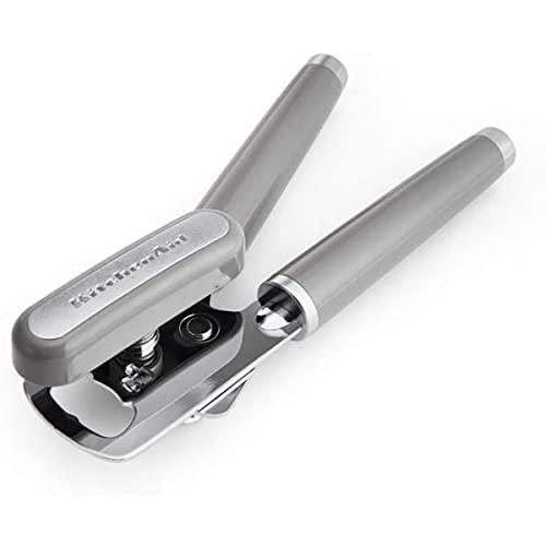 KitchenAid Classic Multifunction Can Opener and Bottle Opener Easy to Use, Razor Sharp Stainless Steel Cutting Wheel, Soft Ergonomic Handles, Black