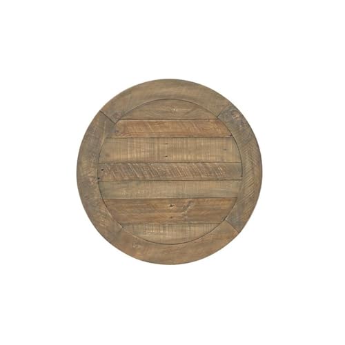 Napa Solid Wood Farmhouse Rustic Round End Side Living Room Table, Nightstand 26" W x 26" D x 25" H