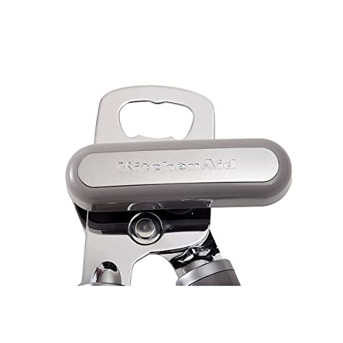 KitchenAid Classic Multifunction Can Opener and Bottle Opener Easy to Use, Razor Sharp Stainless Steel Cutting Wheel, Soft Ergonomic Handles, Black