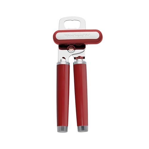 KitchenAid Classic Multifunction Can Opener and Bottle Opener Easy to Use, Razor Sharp Stainless Steel Cutting Wheel, Soft Ergonomic Handles, Black