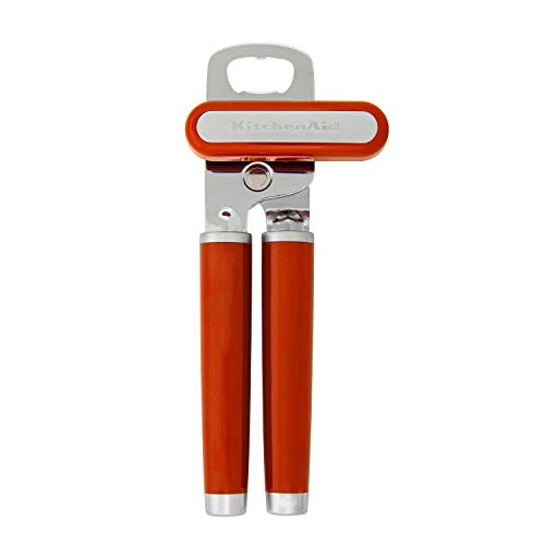 KitchenAid Classic Multifunction Can Opener and Bottle Opener Easy to Use, Razor Sharp Stainless Steel Cutting Wheel, Soft Ergonomic Handles, Black