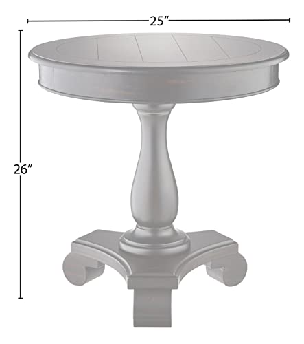 Roundhill Furniture Rene Round Wood Pedestal Side Table, Antique White