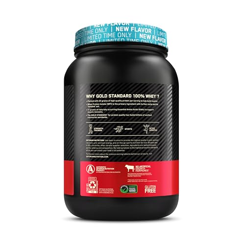 Optimum Nutrition Gold Standard 100% Whey Protein Powder, Double Rich Chocolate, 2 Pound (Packaging May Vary)