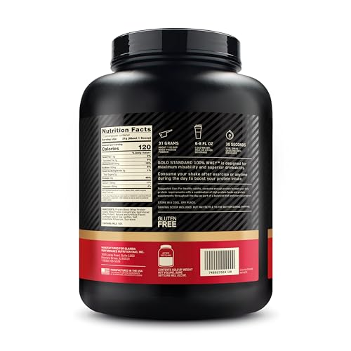 Optimum Nutrition Gold Standard 100% Whey Protein Powder, Double Rich Chocolate, 2 Pound (Packaging May Vary)