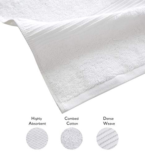 Luxury Extra Large Oversized Bath Towels | Hotel Quality Towels | 650 GSM | Soft Combed Cotton Towels for Bathroom | Thick & Fluffy Bath Sheets | White - 4 Pack
