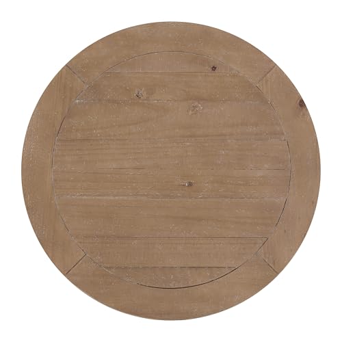 Napa Solid Wood Farmhouse Rustic Round End Side Living Room Table, Nightstand 26" W x 26" D x 25" H