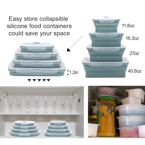 Collapsible Silicone Food Storage Container Set (INDIGO)