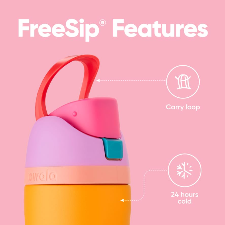 FreeSip Insulated Stainless Steel Water Bottle with Straw for Sports, Travel, and School BPA-Free Sports Water Bottle, 40 oz, Iced Breeze