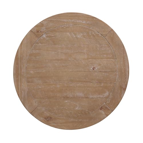 Napa Solid Wood Farmhouse Rustic Round End Side Living Room Table, Nightstand 26" W x 26" D x 25" H