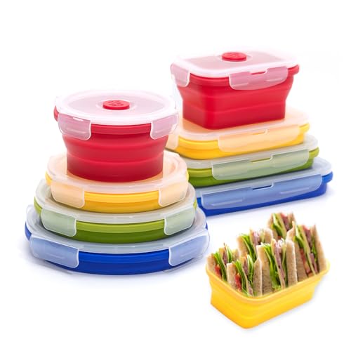 Collapsible Silicone Food Storage Container Set (INDIGO)