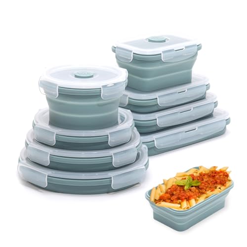 Collapsible Silicone Food Storage Container Set (INDIGO)