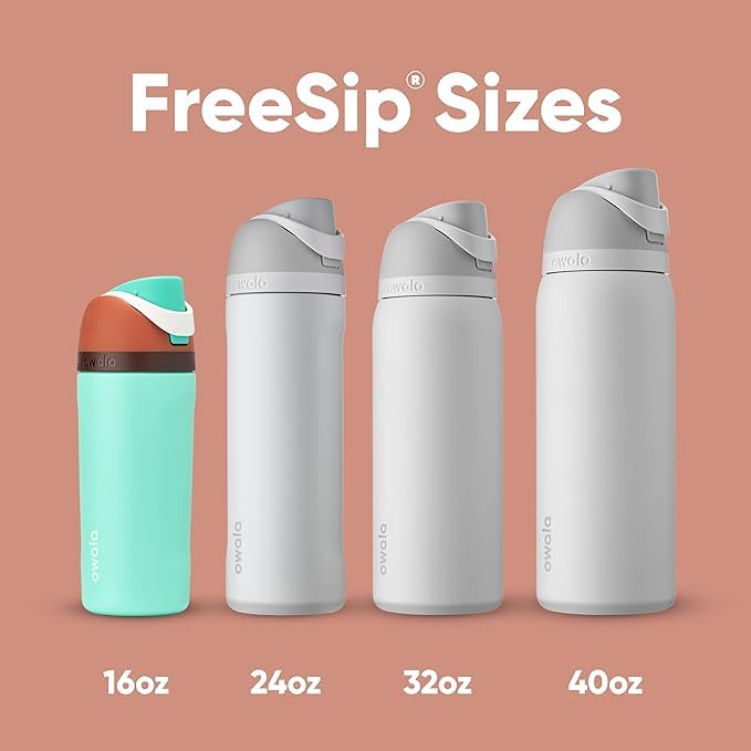 FreeSip Insulated Stainless Steel Water Bottle with Straw for Sports, Travel, and School BPA-Free Sports Water Bottle, 40 oz, Iced Breeze