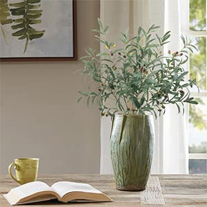 SHACOS 4 PCS 28 inch Artificial Olive Branches Greenery Stems for Vases Olive Stems with Olives Faux Olive Tree Branch for Home Wedding Shop Office Garden Decor DIY Floral Crafts