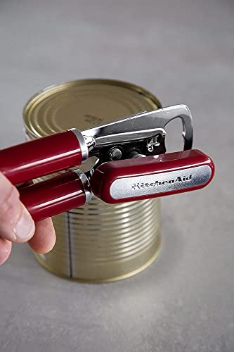 KitchenAid Classic Multifunction Can Opener and Bottle Opener Easy to Use, Razor Sharp Stainless Steel Cutting Wheel, Soft Ergonomic Handles, Black
