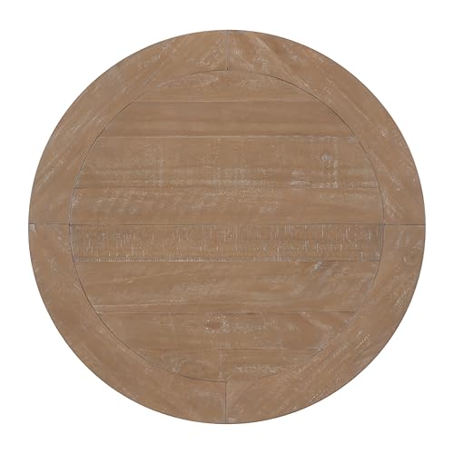 Napa Solid Wood Farmhouse Rustic Round End Side Living Room Table, Nightstand 26" W x 26" D x 25" H
