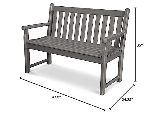 POLYWOOD® Traditional Garden Bench, Slate Grey
