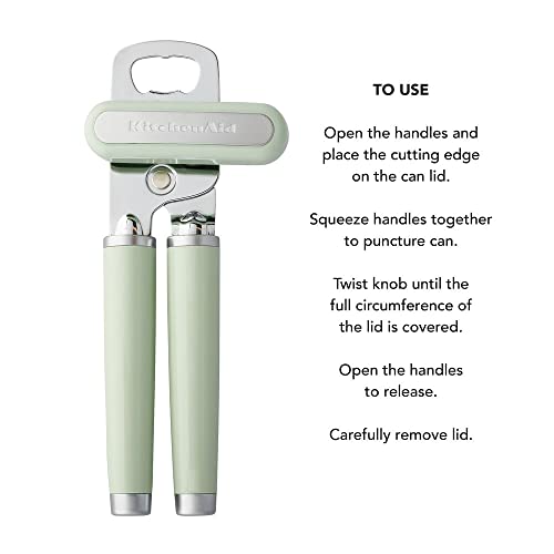 KitchenAid Classic Multifunction Can Opener and Bottle Opener Easy to Use, Razor Sharp Stainless Steel Cutting Wheel, Soft Ergonomic Handles, Black