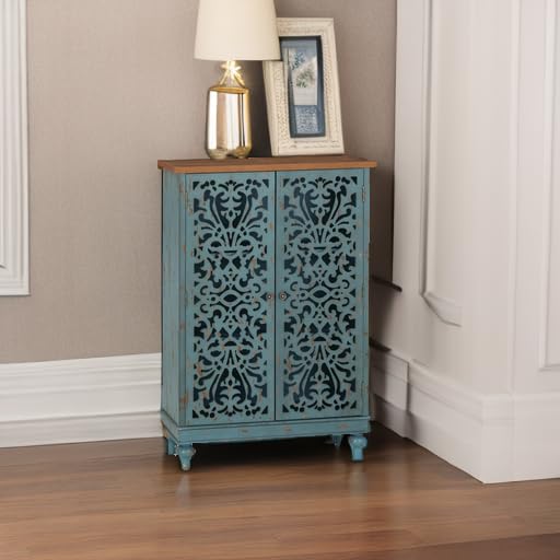 Sophia & William Tall Storage Cabinet 47.4", Decorative 2-Door Tall Accent Cabinet, for Living Room, Dining Room, White