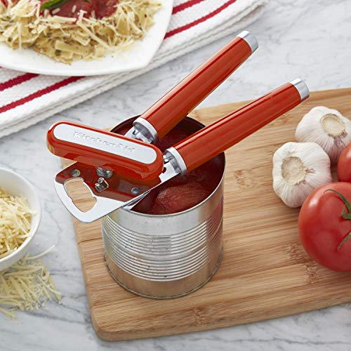 KitchenAid Classic Multifunction Can Opener and Bottle Opener Easy to Use, Razor Sharp Stainless Steel Cutting Wheel, Soft Ergonomic Handles, Black