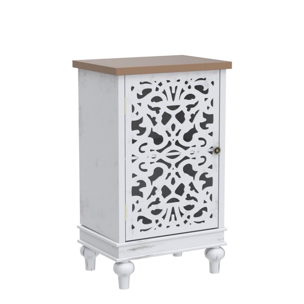 Sophia & William Tall Storage Cabinet 47.4", Decorative 2-Door Tall Accent Cabinet, for Living Room, Dining Room, White