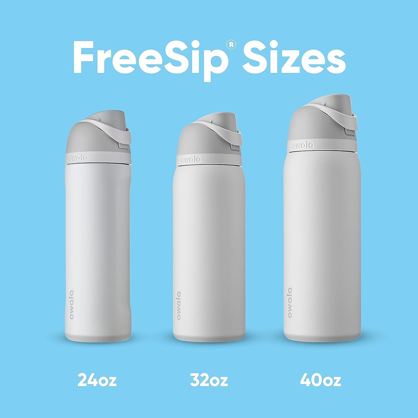 FreeSip Insulated Stainless Steel Water Bottle with Straw for Sports, Travel, and School BPA-Free Sports Water Bottle, 40 oz, Iced Breeze