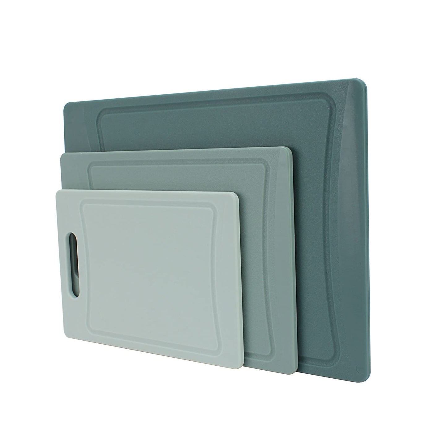 COOK WITH COLOR Non-Slip Cutting Board Set – Kitchen Essentials with Easy Grip Handle for Meat, Veggies, and Fruits, 3 Cutting Boards, Teal