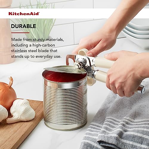 KitchenAid Classic Multifunction Can Opener and Bottle Opener Easy to Use, Razor Sharp Stainless Steel Cutting Wheel, Soft Ergonomic Handles, Black