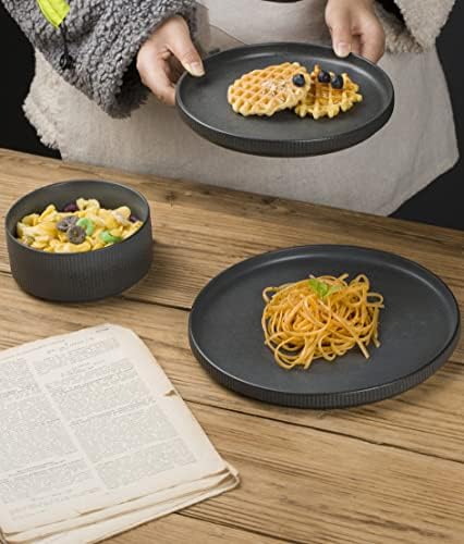 Famiware Star Dinnerware Sets, Plates and Bowls Set for 4, 12 Pieces Dishes- Chip and Scratch Resistant, Microwave and Dishwasher Safe Kitchen Set, Cappuccino White