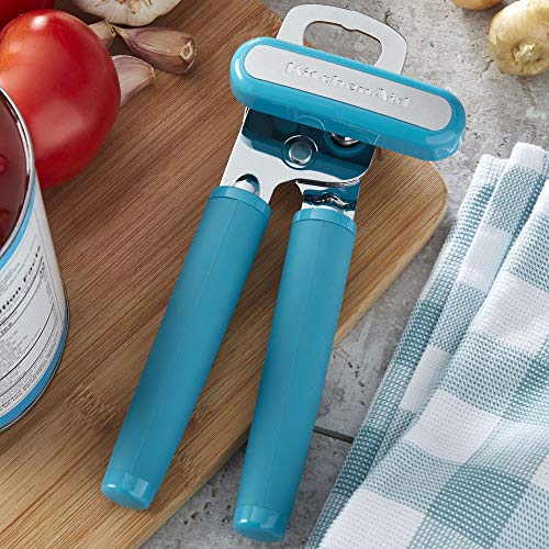 KitchenAid Classic Multifunction Can Opener and Bottle Opener Easy to Use, Razor Sharp Stainless Steel Cutting Wheel, Soft Ergonomic Handles, Black