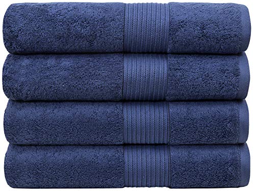 Luxury Extra Large Oversized Bath Towels | Hotel Quality Towels | 650 GSM | Soft Combed Cotton Towels for Bathroom | Thick & Fluffy Bath Sheets | White - 4 Pack