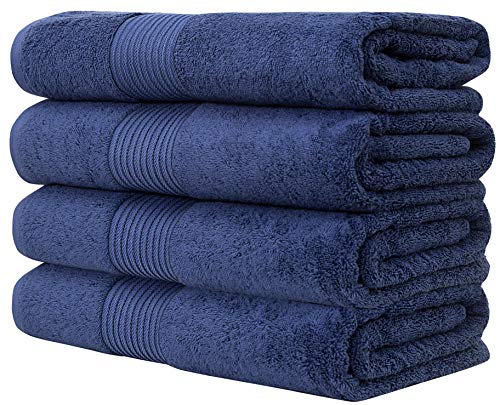 Luxury Extra Large Oversized Bath Towels | Hotel Quality Towels | 650 GSM | Soft Combed Cotton Towels for Bathroom | Thick & Fluffy Bath Sheets | White - 4 Pack