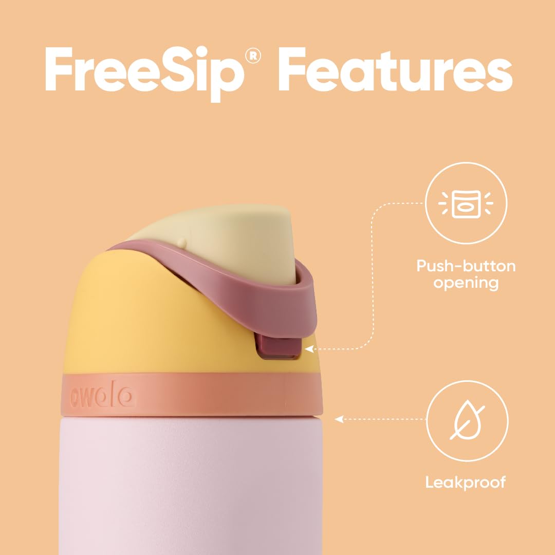 FreeSip Insulated Stainless Steel Water Bottle with Straw for Sports, Travel, and School BPA-Free Sports Water Bottle, 40 oz, Iced Breeze