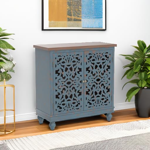 Sophia & William Tall Storage Cabinet 47.4", Decorative 2-Door Tall Accent Cabinet, for Living Room, Dining Room, White