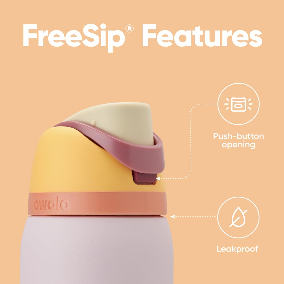 FreeSip Insulated Stainless Steel Water Bottle with Straw for Sports, Travel, and School BPA-Free Sports Water Bottle, 40 oz, Iced Breeze