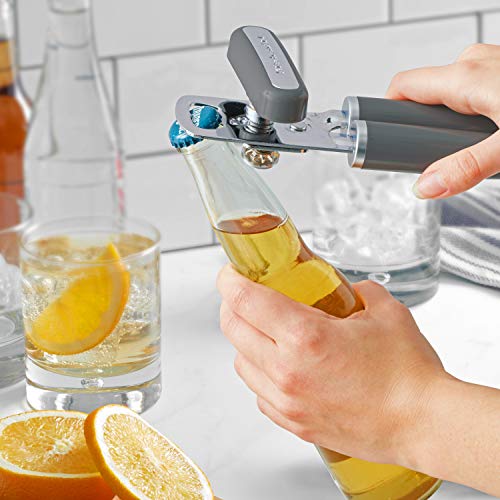 KitchenAid Classic Multifunction Can Opener and Bottle Opener Easy to Use, Razor Sharp Stainless Steel Cutting Wheel, Soft Ergonomic Handles, Black