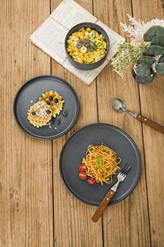 Famiware Star Dinnerware Sets, Plates and Bowls Set for 4, 12 Pieces Dishes- Chip and Scratch Resistant, Microwave and Dishwasher Safe Kitchen Set, Cappuccino White