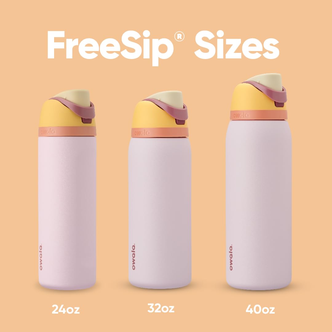 FreeSip Insulated Stainless Steel Water Bottle with Straw for Sports, Travel, and School BPA-Free Sports Water Bottle, 40 oz, Iced Breeze