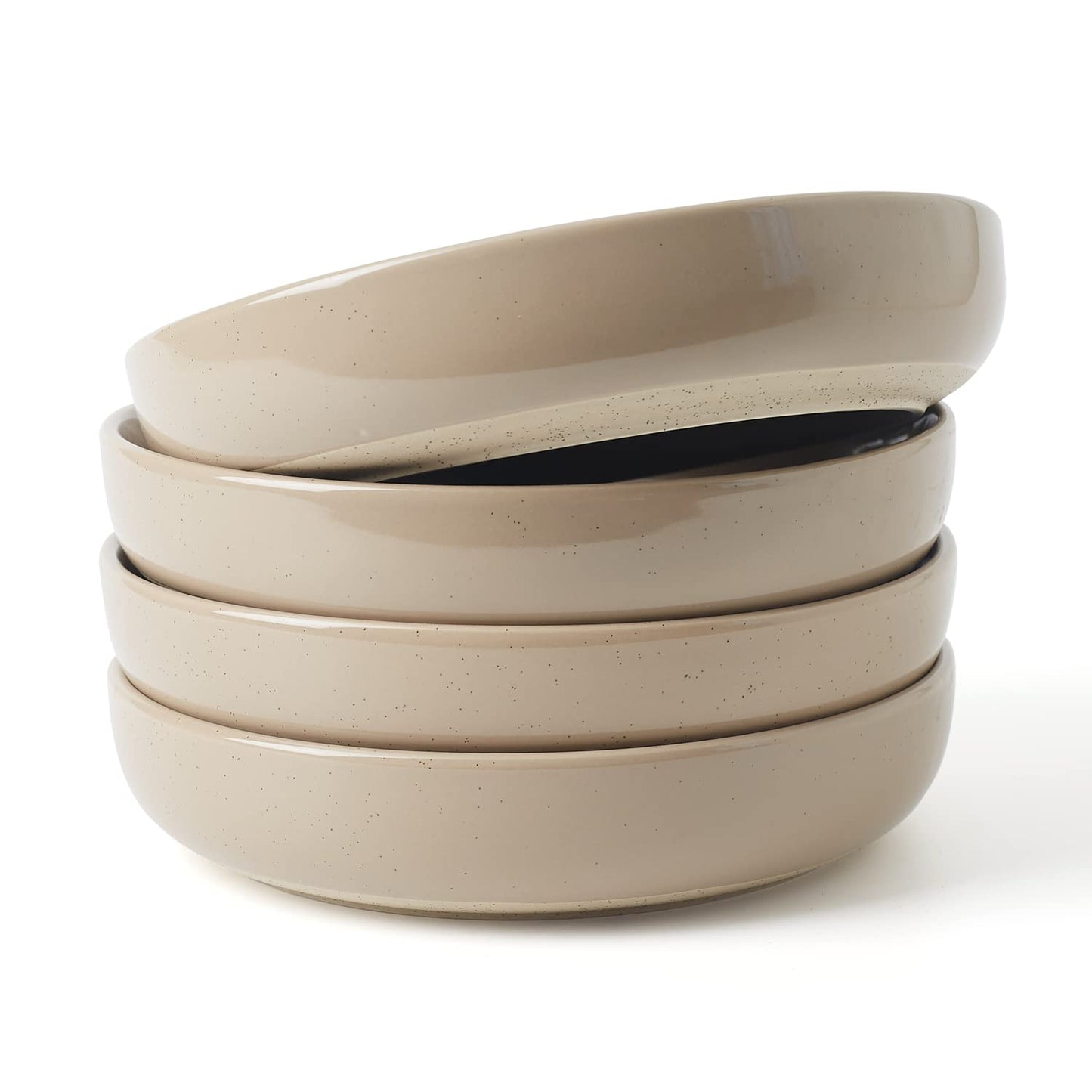 famiware Milkyway 33 oz Bowl Set, Pasta Bowls Set of 4, Salad Bowls Perfect for Your Friend for Housewarming, Thanksgiving, Christmas, White