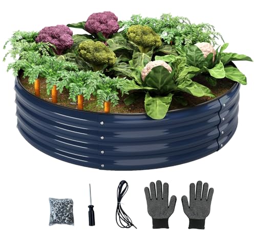 Galvanized Metal Planter Raised Garden Bed Kit for Gardening Outdoor,8x2x1ft Planter Grow Garden Box Raised Flower Bed,Long Vegetable Clearance Herb Raised Garden Beds for Gardening