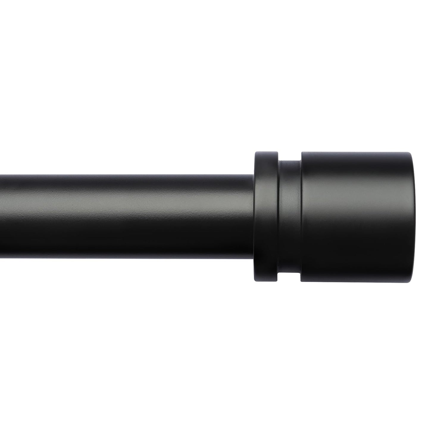 Curtain Rods for Windows 16 to 144 Inches Adjustable Length 1 Inch Diameter Window Curtain Rod with Aluminium Finials, Black