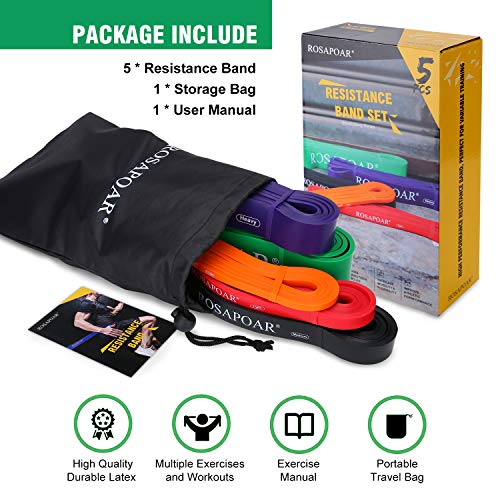 Resistance Bands, Pull Up Assist Bands - Workout Bands, Eexercise Bands, Long Resistance Bands Set for Working Out, Fitness, Training, Physical Therapy for Men Women