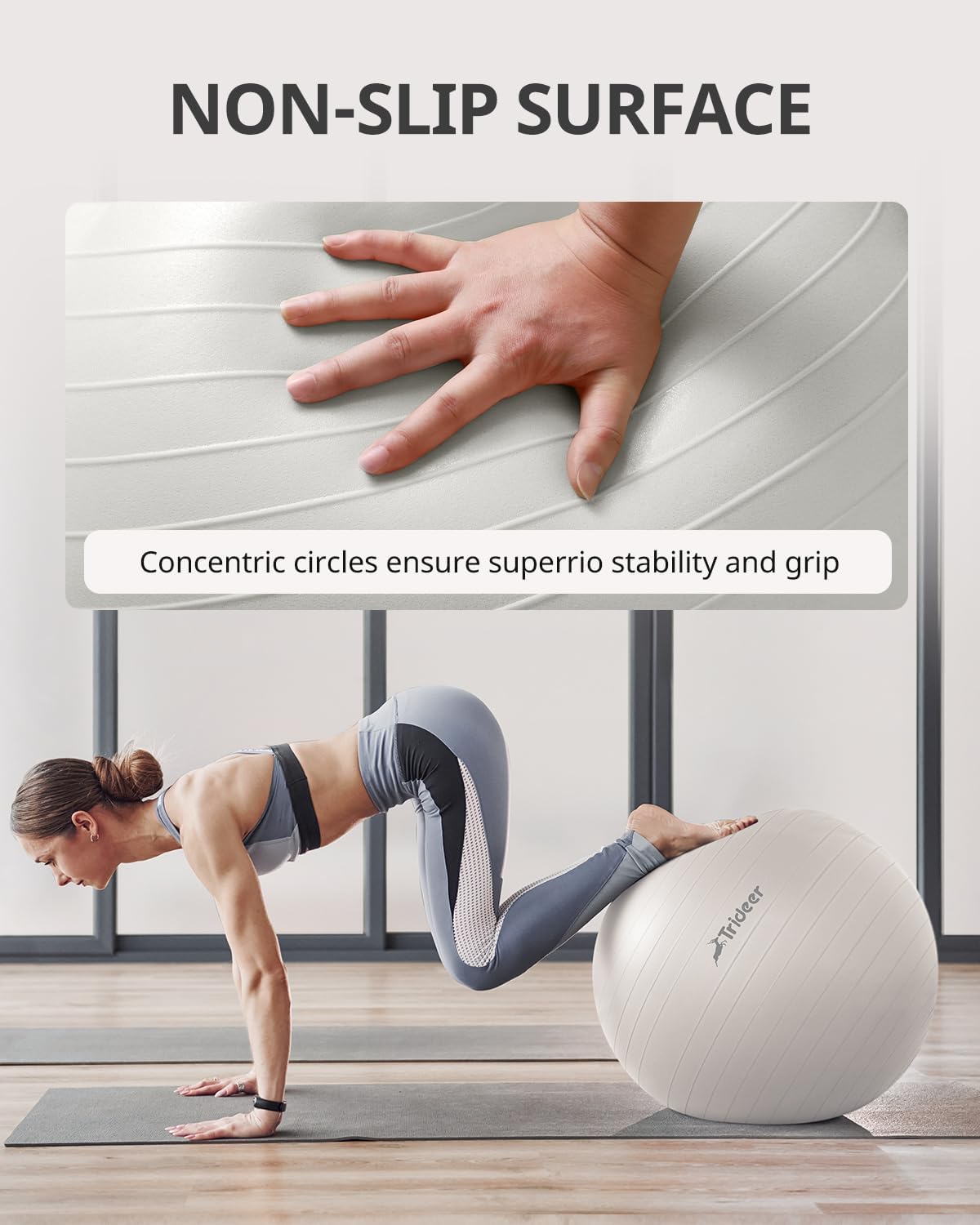 Trideer Yoga Ball Exercise Ball for Working Out, 5 Sizes Gym Ball, Birthing Ball for Pregnancy, Swiss Ball for Physical Therapy, Balance, Stability, Fitness, Office Ball Chair, Quick Pump Included