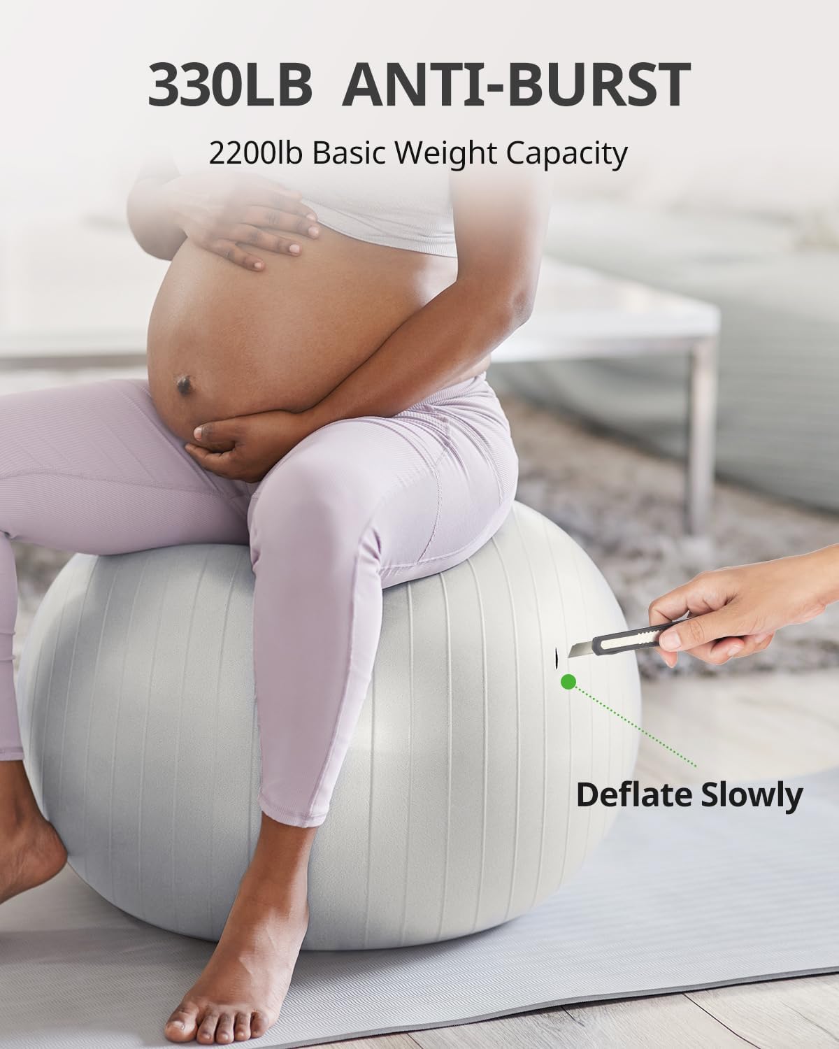 Trideer Yoga Ball Exercise Ball for Working Out, 5 Sizes Gym Ball, Birthing Ball for Pregnancy, Swiss Ball for Physical Therapy, Balance, Stability, Fitness, Office Ball Chair, Quick Pump Included