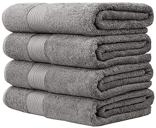 Luxury Extra Large Oversized Bath Towels | Hotel Quality Towels | 650 GSM | Soft Combed Cotton Towels for Bathroom | Thick & Fluffy Bath Sheets | White - 4 Pack