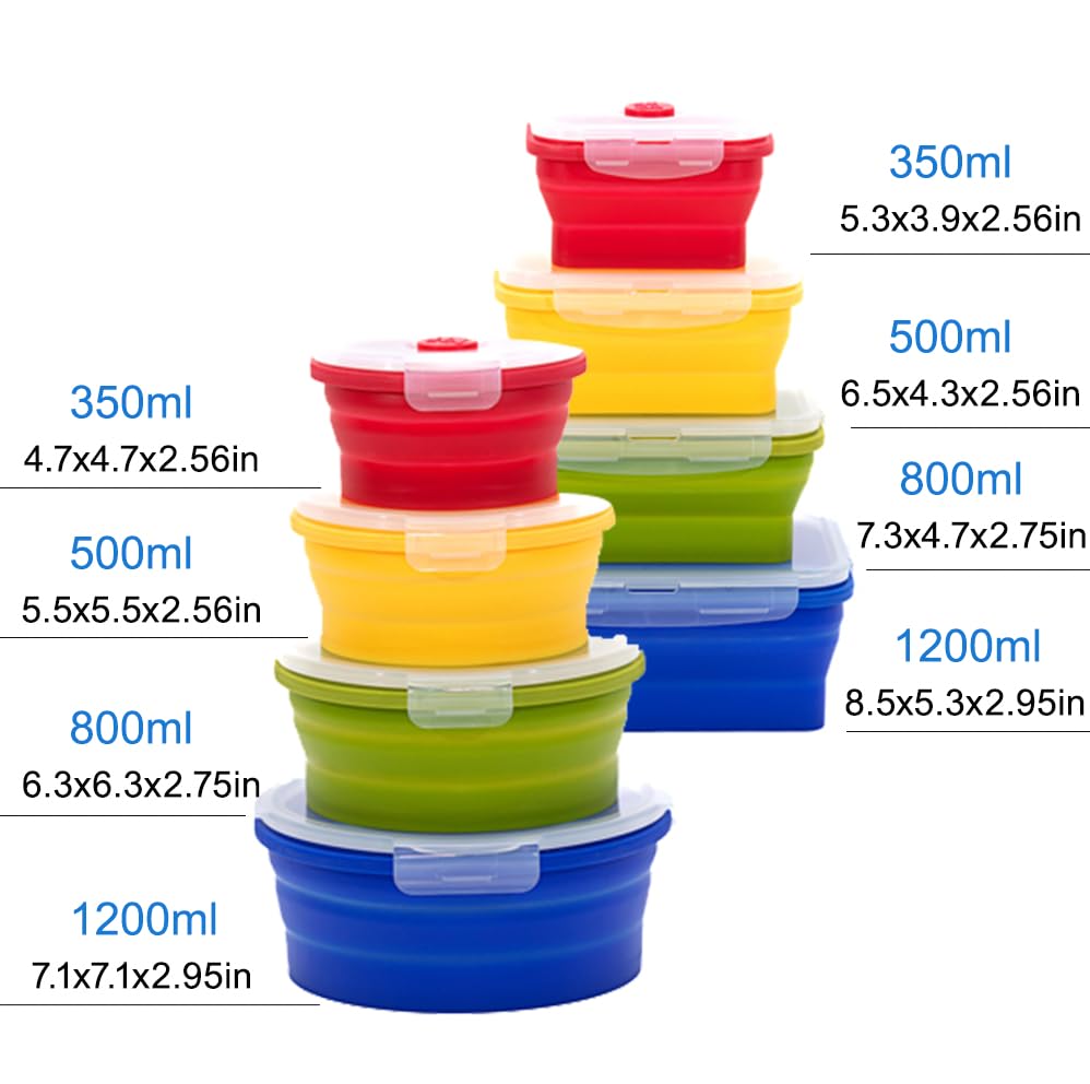 Collapsible Silicone Food Storage Container Set (INDIGO)