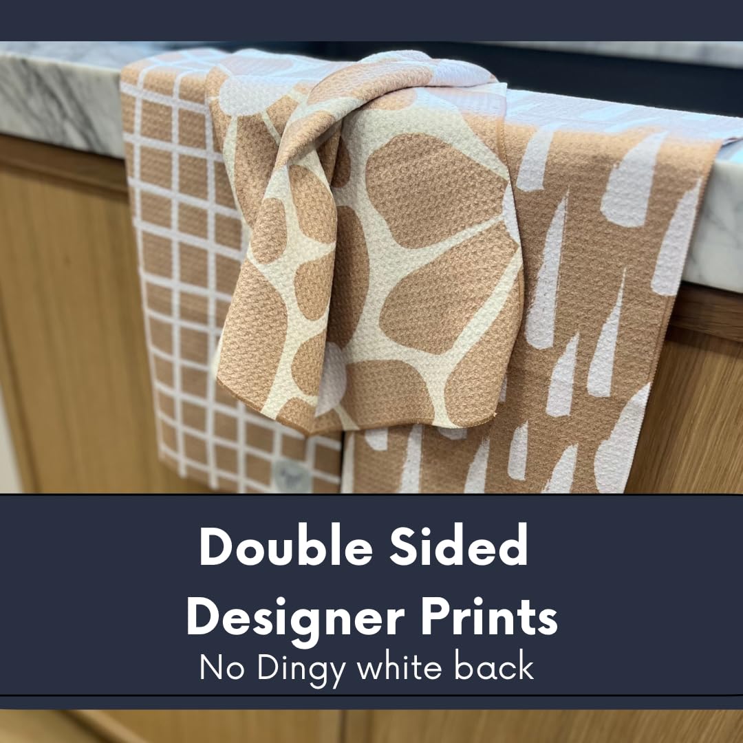 || 3 Pack|| Not Your Ordinary Dish Towels || Waffle Weave Microfiber || Tea Towels || Highly Absorbent || Hanging Loop || Dish Cloths || Modern || Designer Prints (Easter Bows)