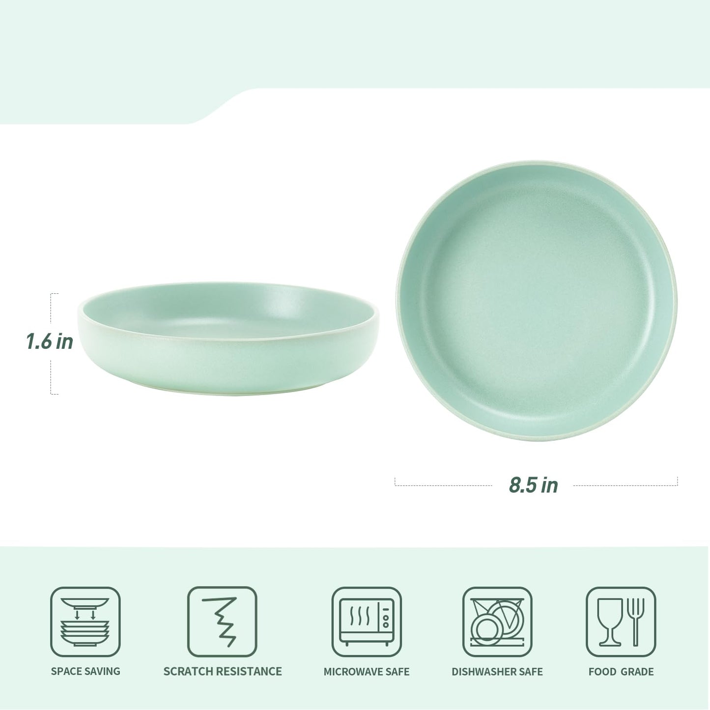 famiware Milkyway 33 oz Bowl Set, Pasta Bowls Set of 4, Salad Bowls Perfect for Your Friend for Housewarming, Thanksgiving, Christmas, White